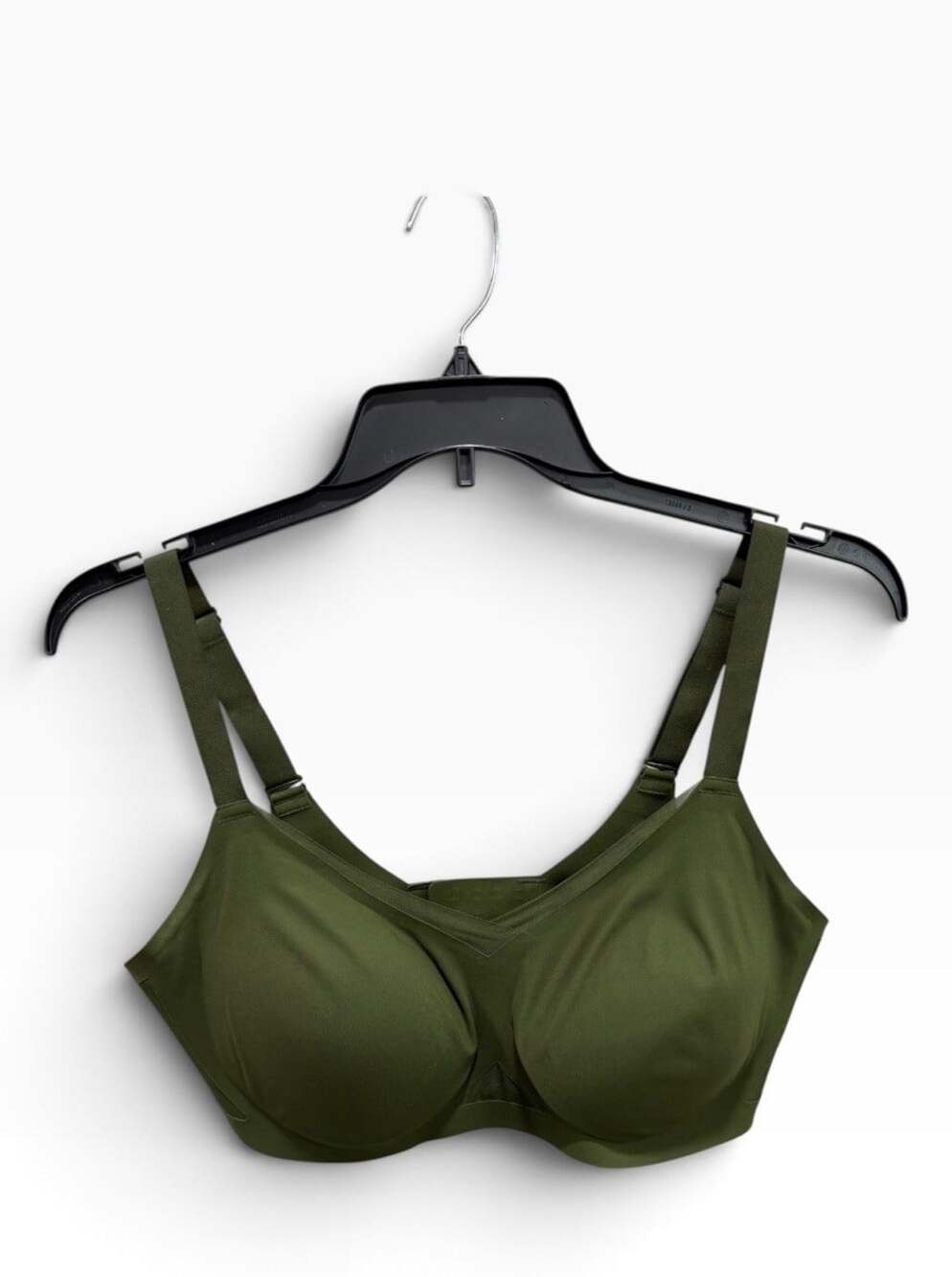 HONEYLOVE OLIVE GREEN CROSSOVER BRA WOMEN'S SIZE 1X PLUS SIZE BRA WIRELESS